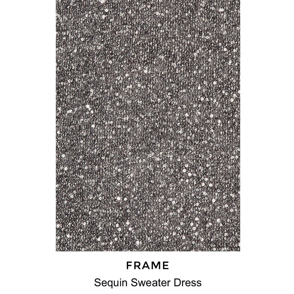 NWT FRAME Sequin Long Sleeve Sweater Minidress In Smoke Heather - Picture 5 of 8